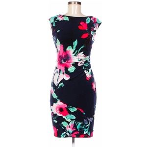 Lauren by Ralph Lauren Navy Floral Dress Size 2 Petite